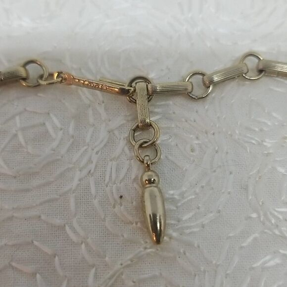 Coro Lucite Necklace Vintage Yellow Vintage Square Gold tone Link - Picture 7 of 9